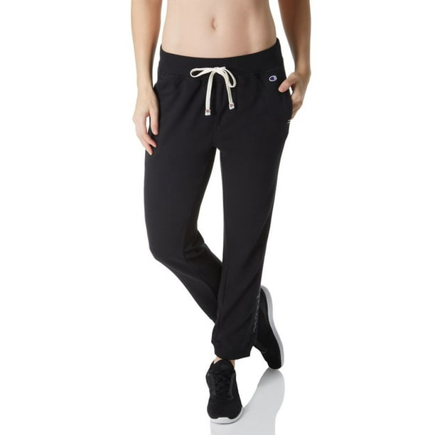 Champion - Champion Womens Heritage French Terry 7/8 Jogger Pants, XXL, Black Tonal Script