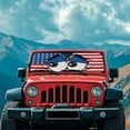 thumbnail image 3 of Uorisanigo Car Windshield Sun Shade for 2018-2022 2023 2024 2025 Jeep Wrangler JL Blocks UV Rays, Reflective American Flag Eyes Sunshade for Auto Interior Sun Protection, Keeps Your Vehicle Cool, 3 of 7