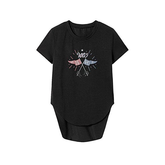 Camiseta para Mujer Verano Damas Simple Cuello Redondo Camiseta para Viaje Calle Damas Regalo XL