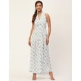 thumbnail image 2 of Moomaya Women's Printed Halter Maxi Dress, Sleeveless V-Neck Evening Dress, 2 of 9