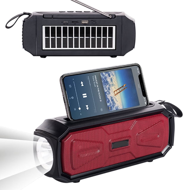 Radio solar portátil de emergencia Radio AM FM recargable con linterna LED Ranura para tarjeta de memoria para senderismo Camping Uso general Emergencias al aire libre