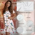 thumbnail image 5 of FKELYI Button Down Nightgowns Women Soft Sleepwear Dress Breathable Nightshirt Dress Hummingbird Love Butterfly Print Pajama Dress Nightwear Short Sleeve Dress for Summer, 2XL, 5 of 6