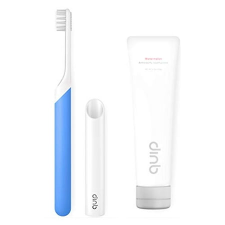 Kids Quip Toothbrush Sonic Set (Blue) w/Watermelon Toothpaste & Travel Case