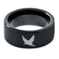 thumbnail image 2 of Tungsten Bird Flying Spreading Wings Aves Band Ring 9mm Men Women Comfort Fit Black Flat Cut Brushed Polished, 2 of 4