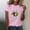 Pink, variant on Fznquz Short Sleeve Womens Casual Tops 2025 Summer Shirts Black Crew Neck Graphic Print T Shirts for Women