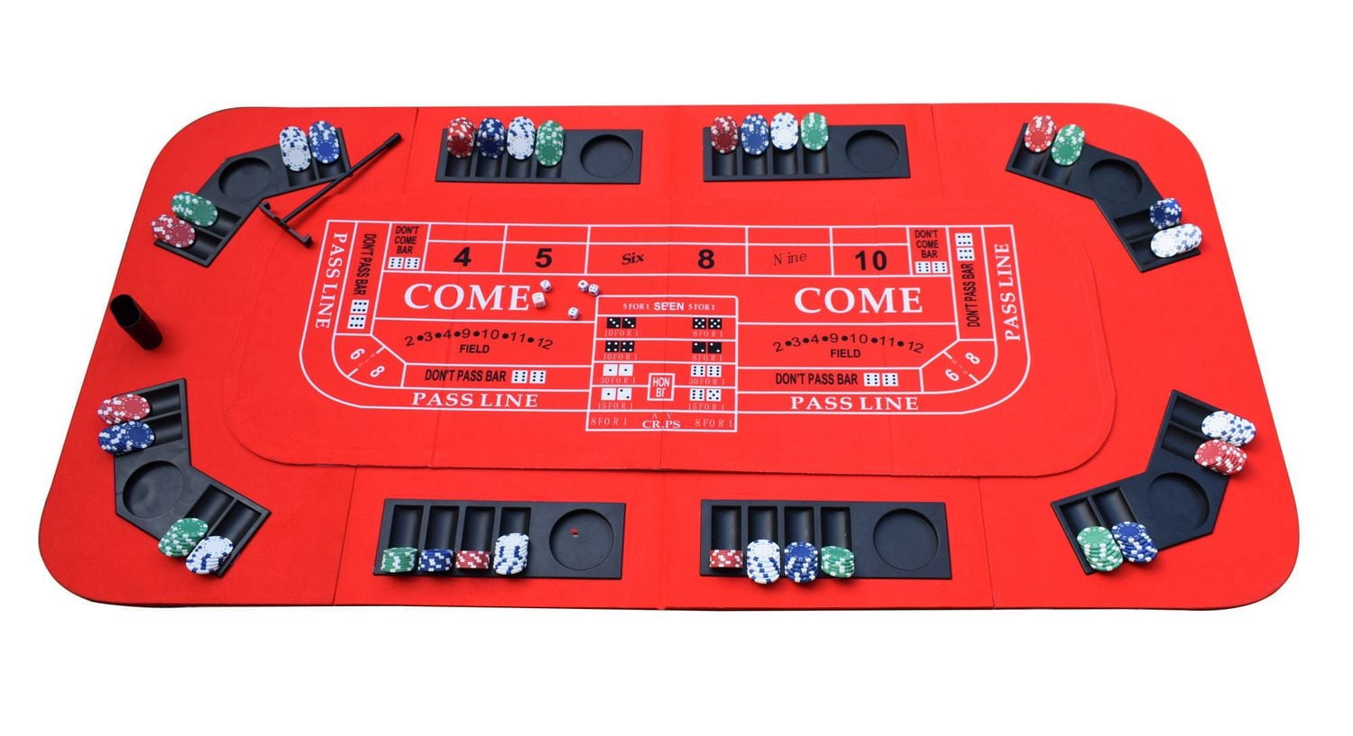 No Limit 3-in-1 Portable Casino Tabletop for Poker, Blackjack, and Craps