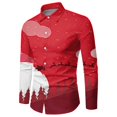 thumbnail image 4 of Chemise à Manches Longues Imprimée Thème de Noël Automne et Hiver pour Hommes, Col à Revers, Chemise à Simple Boutonnage Imprimée, 4 of 4