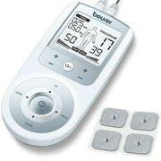 Beurer TENS Unit Muscle Stimulator for Pain Relief - TENS Machine with Adjustable Intensity Levels - Electronic Muscle Stimulator with TENS Unit Pads, EM44