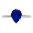 thumbnail image 3 of 1.5 ct Pear Cut Simulated Blue Sapphire Solitaire 14K White Gold Womens Engagement Ring, 3 of 5