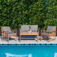 thumbnail image 1 of Gymax 4pcs Wooden Patio Furniture Set Table & Sectional Sofa Garden, 1 of 10