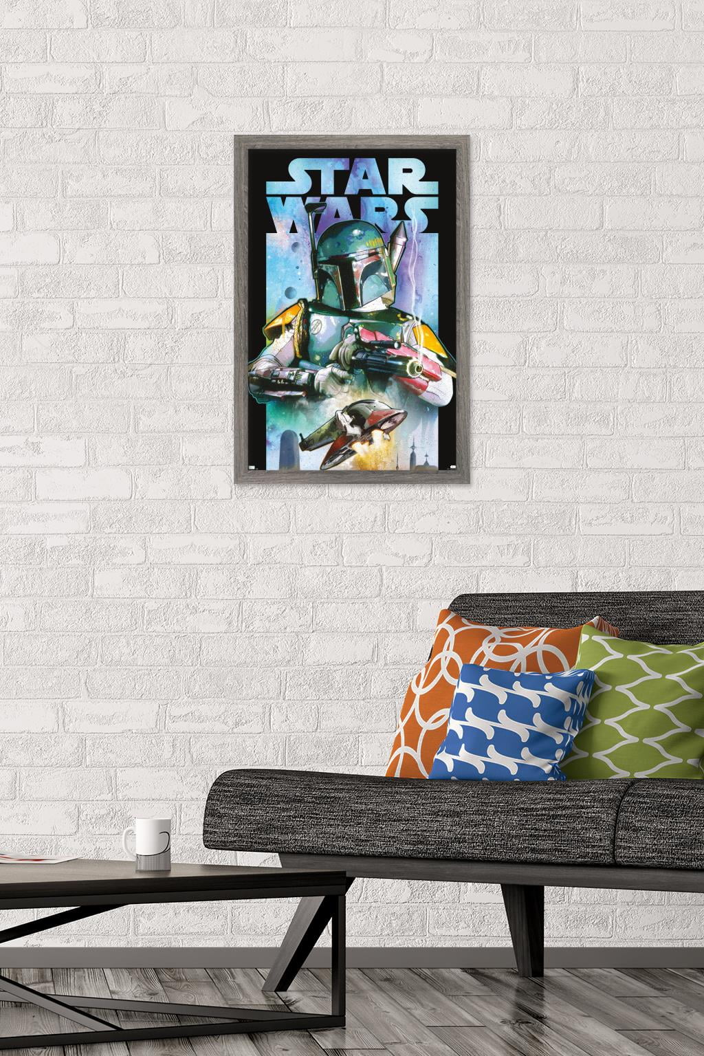 Star Wars: Saga - Boba Fett - Collage Wall Poster, 14.725" x 22.375", Framed