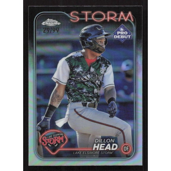 Collectible 2024 Topps Pro Debut Dillon Head Chrome Refractor SN #PDC-25 Lake Elsinore Storm Baseball Card Lake Elsinore Storm MLB BASEBALL Trading Card