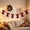thumbnail image 6 of Christmas Bows 118.11 Inches Long Velvet Bow Garland, Double-Layer Ribbon Christmas Tree Ornaments, Mantel & Stair Railing, Wall & Door Frame Decorations, Festive Home Decor, 6 of 6
