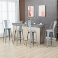 thumbnail image 2 of HOMCOM Set of 4 Bar Stools Industrial Removable Back Metal Frame Grey, 2 of 10
