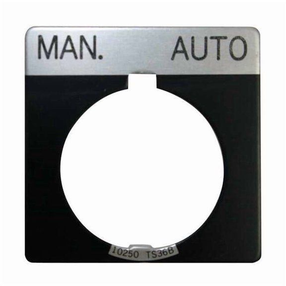 Cutler-Hammer Legend Plate,Manual Automatic,Black 10250TS67