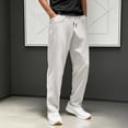thumbnail image 2 of Gyexs Mens Chinos Pants Cotton Elastic Waist Pants for Senior Men Wide Leg Loose Relaxed Fit Trousers Men's Fashion GY1, Szie S, 2 of 5