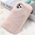 thumbnail image 5 of Funda de peluche para iPhone 11 Pro, bonita funda protectora peluda y esponjosa con pelo de conejo de imitación de cristal, funda suave para teléfono, 5 of 5