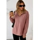 thumbnail image 2 of Sudadera Dokotoo para mujer, punto gofrado, solapa, media cremallera, rosa, 2 of 6