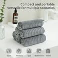 thumbnail image 5 of Jessy Home 6 Pack Dark Gray Stripe Washcloths for Bathroom 13x13 Inch Ultra Soft Hand Face Towels, 5 of 9