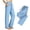 Light Blue, variant on Women Drawstring Elastic High Waist Straight Leg Flow Dress Pants Soft Wrinkle Resistant Casual Office Trousers Silver S