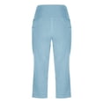 thumbnail image 6 of VV AVEORS Capri Pants For Women High Waist With Pockets Cropped Yoga Pants Workout Leggings Loose Straight Leg Stretch Pedal Light Blue S, 6 of 6