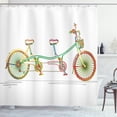 thumbnail image 1 of Ambesonne Multicolor Shower Curtain, Tandem Bike Design, 69"Wx84"L, Multicolor, 1 of 3