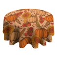 thumbnail image 4 of Fall Pumpkins Sunflowers Corn Apples Pattern Round Tablecloth 60" X 60",Wrinkle Wipeable Table Cloth for Kitchen Dining Room Picnic Patio Party, 4 of 6