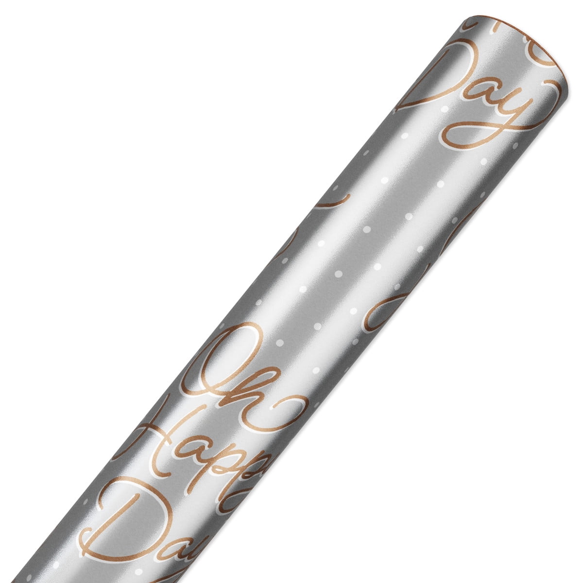 American Greetings 30 in. Wedding or Engagement Foil Wrapping Paper, Silver (1-Roll, 15 Sq. ft.)