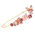 thumbnail image 1 of Brooch Pin 3D Flower Decor Scarf Pin with Rhinestone Inlay Thick Stable Lock Anti-exposure Suits Coats Sweaters Pin, 1 of 8