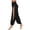 Black, variant on Womens Long Side Slit Loose Harem Yoga Pants Casual Solid Hollow Elastic Waist Workout Sports Wide Leg Pants Trousers Elegant Flare Leg Long Pants