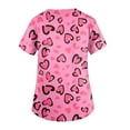 thumbnail image 5 of Garbnen Valentines Scrubs Plus Size V Neck Heart Printed Short Sleeve Stretch Nursing Uniform with Pocket Women Work Tops S-5XL, 5 of 5