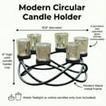 thumbnail image 5 of Seraphic Iron Round Table Decor Christmas Centerpiece Decorations Candle Holder for Weddings, Patio, Kitchen, Dining Room, and Coffee Tables, Glass Votive Tealight Holders, Black, 6 Gold Cups, 5 of 7