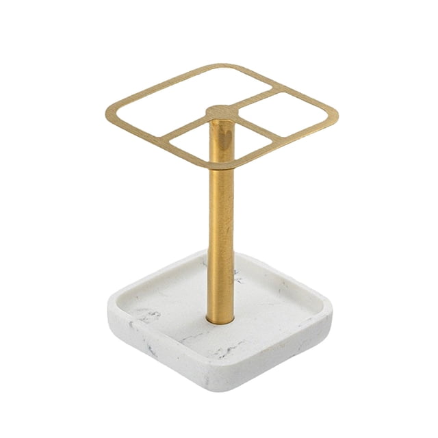 Stainless Steel Toothbrush Stand With 3 Slots Multi-Purpose Metal Storage Organizer For Home Office Bathroom Vanity Countertop