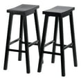 thumbnail image 2 of PJ Wood Classic Saddle-Seat 29" Kitchen Counter Stools, Black (6 Pack), 2 of 12
