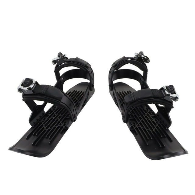 Short Ski Skates, Highly Durable Adjustable Strap Attach To Boots Easily Control Mini Ski Shoes Metal Buckle For Downhill Slopes Black,Color