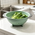 thumbnail image 4 of NUOKO 2Pack Round Plastic Colander, Large Capacity Kitchen Drain Strainer Basket with Anti-Slip Feet for Fruits, Vegetables and Food Washing, 4 of 9