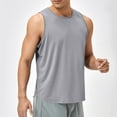 thumbnail image 4 of RYRJJ Men's Tank Top Workout Gym Moisture-Wicking T Shirts Muscle Athletic Sleeveless Summer Tops(Gray,L), 4 of 9