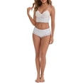 thumbnail image 2 of INSPIRE CHIC Women's Lace Trim Leopard Print Ultra-Thin Mid Rise Hipsters Elastic Lightweight Breathable Briefs L White, 2 of 5
