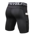 thumbnail image 3 of Pantalones cortos de hombre 3 Pack Men Compression Shorts Ropa interior de entrenamiento activo con bolsillo YEL Pantalones cortos de hombre, 3 of 5