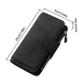 thumbnail image 4 of Qarigey Cambio de almacenamiento Cartera larga Niñas Plegable de cuero Cierre de cremallera Monedero Monedero Titular de la tarjeta de crédito Débito Carteras Negro Qarigey AP000899-02, 4 of 6