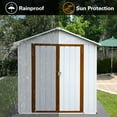 thumbnail image 6 of 6×4 FT Outdoor Storage shed, Metal Shed with Sloping Roof and Lockable Door, Tool Shed for Bike, Toys, Backyard, Garden, Patio, White, 6 of 7