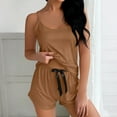 thumbnail image 2 of DYTTDG Women's Casual Silk-Like Suspender Pajama Set with Shorts | Soft Camisole Top and Elastic Waist Shorts for Comfortable Sleepwear & Loungewear, 2 of 6