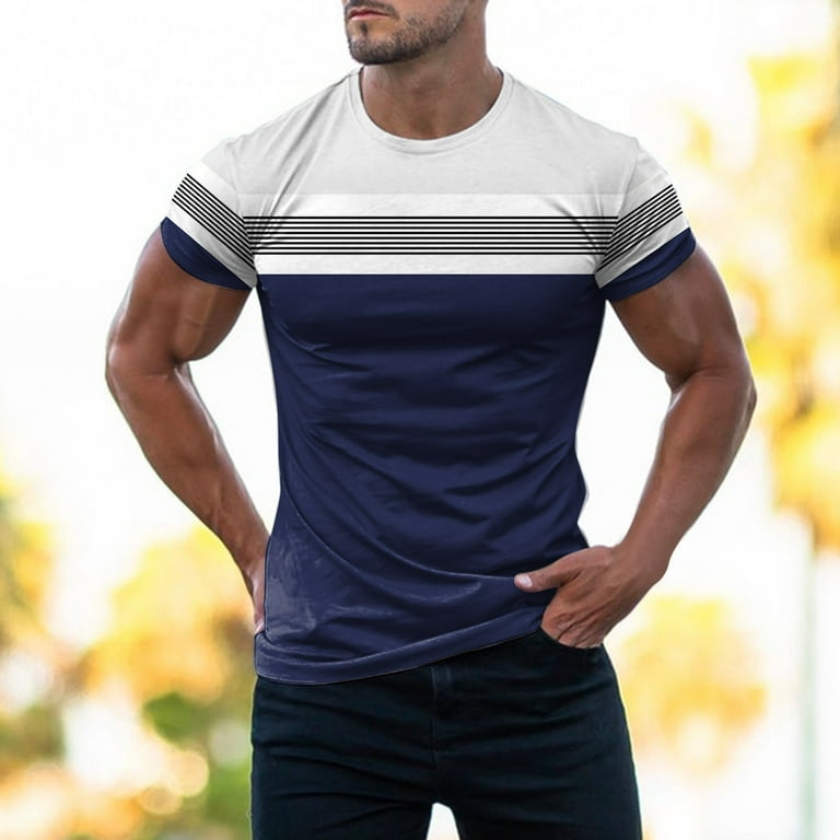 SZXZYGS Mens T Shirts V Neck Casual Mens Fashion T Shirt Short Sleeve  Crewneck Muscle Workout Shirt Tee Shirt Top