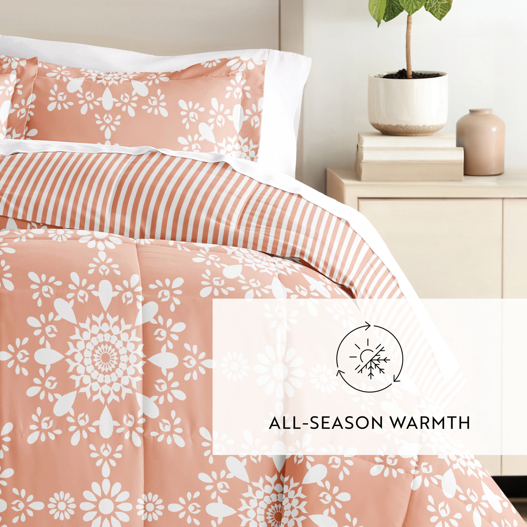 All Season Ultra Soft Comforter Set Lightweight Bedding in Daisy Floral for Full/Queen Size by Comfort Canopy