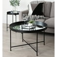 Kate and Laurel Celia Round Metal Foldable Coffee Table with Mirrored
