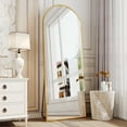 thumbnail image 3 of Antok Arched Full Length Floor Mirror 64"x21" Full Body Mirror with Stand, for Bedroom, Living Room, Cloakroom, Gold, 3 of 8
