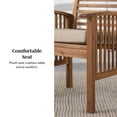 thumbnail image 5 of Walker Edison Outdoor Dining Chair - Acacia Wood - Set of 2 - Cushioned - Beige and Brown, 5 of 16