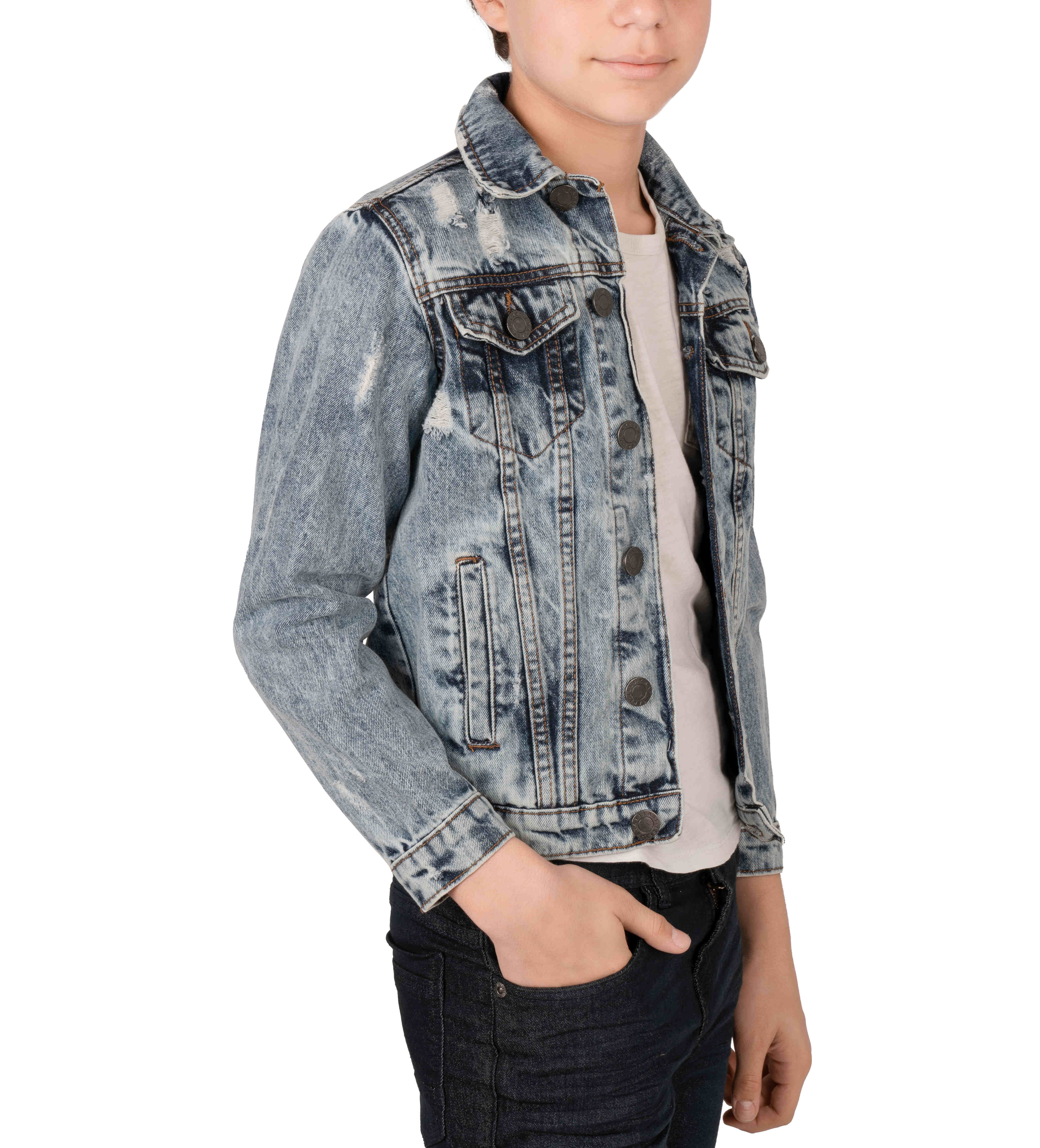 X RAY Boys Denim Jacket Washed Casual Fall Outerwear Trucker Jean