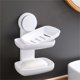 thumbnail image 5 of Suction Cup Soap Dish Double Layer Wall Mounted | No Drilling Adhesive Plastic Soap Holder | Drainage Rack | No Water Accumulation | Strong Load-Bearing | White | 19x13.5x8.5cm | 1 Pack, 5 of 5