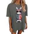 thumbnail image 2 of adaychics Easter Bunny T Shirts for Women Crewneck Short Sleeve Casual Tee Shirt Oversized Fashion Clothes for Leisure, 2 of 9